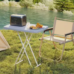 Outsunny Minimal Folding Outdoor Table - Grey/White - 9