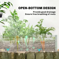 Outsunny Mini Greenhouse with Raised Garden Bed, Galvanised Walk-in Greenhouse with Roll Up Windows, 56" x 56" x 75", White - 9