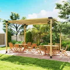 Outsunny Pergola Kit, DIY Pergola Brackets with 3-Way Pergola Corner Brackets and Post Base for 4" x 4" (Actual 3.6" x 3.6") Lumber, 8 PCS Includes Screws - 8