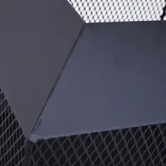 Outsunny Metal Square Fire Pit Outdoor Mesh Firepit Brazier w/ Lid, Log Grate, Poker for Backyard, Camping, Bonfire, Wood Burning Stove, 44 x 44 x 40cm, Black - 8