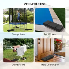 Outsunny Parasol Weights Set of 2, Parasol Base Weights Bags, 25kg Fillable Sandbag Weights with Handles, Cantilever Umbrella Base Weights, Black - 6