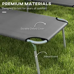 Outsunny Outdoor Foldable Sun Lounger Set of 2, 4 Level Adjustable Backrest Reclining Sun Lounger Chair with Angle Adjust Sun Shade Awning for Beach, Garden, Patio, Grey - 7