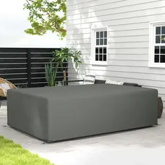 Outsunny Outdoor Garden Furniture Cover Waterproof, Anti-UV 600D Heavy Duty Oxford Fabric Patio Furniture Cover for Rectangular Sofa Table Set, Dark Grey, 245 x 165 x 66 cm - 2