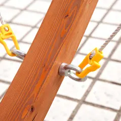 Outsunny Outdoor Hammock with Stand, Free Standing Hammock with Arc Wooden Frame and 200 x 100cm Fabric, Garden Swing Hanging Bed with Safe Ropes, Multicolour - 8