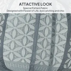 Outsunny Outdoor Double Hanging Chair with Cushion and Cup Holders, Charcoal Grey - 4