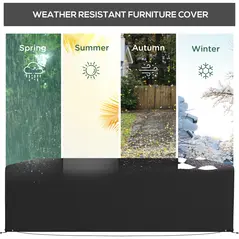 Outsunny Outdoor Garden Furniture Cover Waterproof, Anti-UV 600D Heavy Duty Oxford Fabric Patio Furniture Cover for Rectangular Sofa Table Set, Black, 245 x 165 x 66 cm - 6