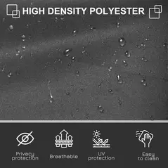 Outsunny Retractable Sun Side Awning Screen Fence Patio Garden Wall Balcony Screening Panel Outdoor Blind Privacy Divider (3x1.8M, Grey) - 7