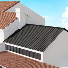 Outsunny Set of 12 Corrugated Steel Roof Sheet Panels - Black - 9