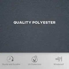 Outsunny Replacement Gazebo Curtains 4-Panel Sidewalls with Zipper for 3 x 3 (M) Yard Gazebos Canopy Tent, Dark Grey - 5