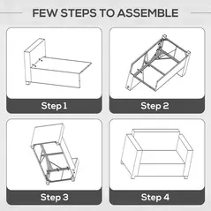 Outsunny Rattan Sofa, 2 Seater Garden Furniture with Soft Padded Cushion and Armrests, Wicker Garden Loveseat for Patio, Black - 7