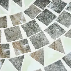 Outsunny Round Mosaic Tabletop Garden Table - Grey/Black - 7