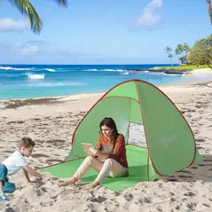 Outsunny Pop Up Tent Beach Fishing Camping UV Protection Patio Sun Shade Shelter - 1