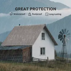 Outsunny Set of 12 Corrugated Steel Roof Sheet Panels - Grey Wood Effect - 6