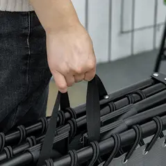 Outsunny Portable Sun Lounger Set of 2, Folding Camping Bed Cot, Reclining Lounge Chair 5-position Adjustable Backrest with Side Pocket, Pillow for Patio Garden Beach Pool, Grey - 9