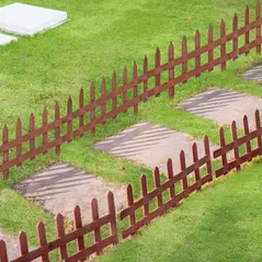 Outsunny Set of 12 Wooden 60cm Garden Fence Pieces - 2