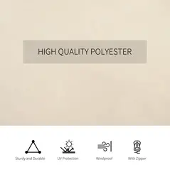 Outsunny Replacement Gazebo Curtains, 4-Panel Gazebo Side Panels Only, for 3 x 3 (M) Gazebos or Pergolas, Hooks/C-Rings Included, Beige - 5