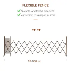 Outsunny Set of 2 Expanding Garden Fencc, Aluminium Freestanding Foldable Picket Fence, 300cmx103.5 cm, Dark Brown - 5