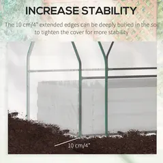 Outsunny Raised Garden Bed with Greenhouse, Steel Planter Box with Plastic Cover, Roll Up Window, Dual Use for Flowers, Vegetables, Fruits and Herbs, 127L x 95W x 92H cm, Clear - 9