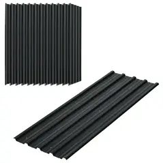 Outsunny Set of 12 Corrugated Steel Roof Sheet Panels - Dark Grey - 1