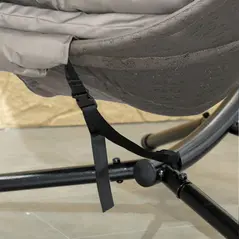 Outsunny Round Egg Basket Chair, with Steel Stand, Sand - 9