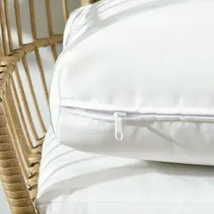 Outsunny Rattan Egg Chair with Cushions and Pillows, Khaki - 9