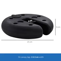 Outsunny Pop up Canopy Weight Set of 4, Heavy Duty Sand Fillable Tent Leg Weights for Marquee Party Tent Canopy, Total 20kg - 3