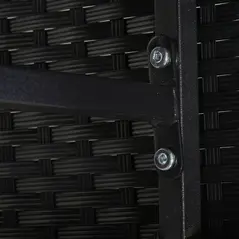 Outsunny Rattan Dining Set Garden Furniture Patio set 11 PC with Cushion Black /Milk White - 9