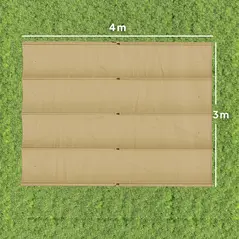 Outsunny Retractable Pergola Canopy Only, 3.92 x 3.5 m, UV30+ Replacement Canopy Cover for 4 x 3 m Pergola, Khaki - 3