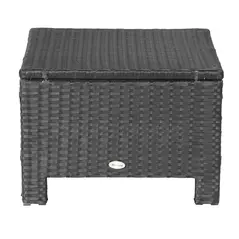 Outsunny Rattan Footstool Wicker Ottoman with Padded Seat Cushion Outdoor Patio Furniture for Garden Poolside Living Room, 50 x 50 x 35 cm, Black - 9