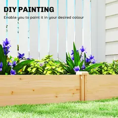 Outsunny Raised Garden Bed, Wooden Planter Box with Divider and Open Bottom for Flowers, Herbs, Vegetables, DIY Painting - 6