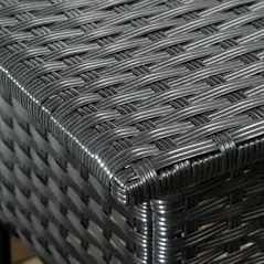 Outsunny Rattan Side Table, Outdoor Coffee Table with Plastic Board Under the Full Woven Table Top for Patio, Garden, Balcony, Black - 8