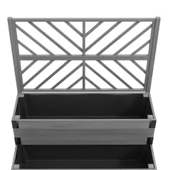 Outsunny Raised Garden Bed with Trellis, 2-Tier Wooden Elevated Planter Box  for Vegetables, Flowers, Herbs, Grey - 9