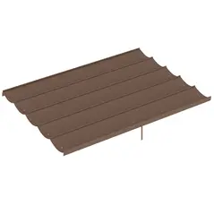 Outsunny Retractable Pergola Cover, 3.5 x 2.6 m Replacement Canopy Fabric for 4 x 3 m Frame, Roof Top Only, Brown - 1