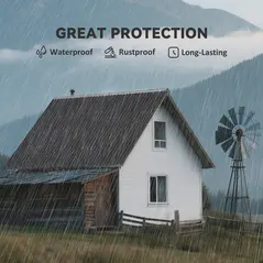 Outsunny Set of 12 Corrugated Steel Roof Sheet Panels - Black - 6