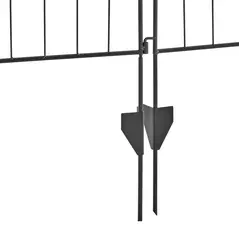 Outsunny Set of 2 Decorative Garden Fence, 8 Panels Metal Picket Fence, Versatile Shapes for Patio Lawn, 365cm x 112cm, Black - 8