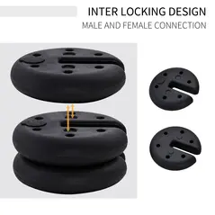 Outsunny Pop up Canopy Weight Set of 4, Heavy Duty Sand Fillable Tent Leg Weights for Marquee Party Tent Canopy, Total 20kg - 4