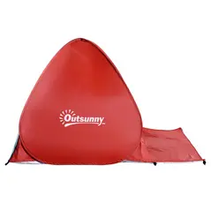Outsunny Pop-up Portable Beach Tent-Red - 7