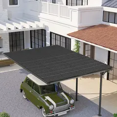 Outsunny Set of 12 Corrugated Steel Roof Sheet Panels - Black - 8