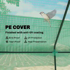 Outsunny Portable Small Polytunnel, Mini Greenhouse with Mesh Windows for Indoor and Outdoor, 240x90x90cm, Green - 4