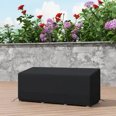 Outsunny Rectangular Patio Garden Furniture Cover Waterproof for 3 Seater Sofa Bistro Set, UV Resistant Protection 600D Oxford Fabric Rattan Lounge Clean Cover, 190 x 72 x 76cm, Black - 7