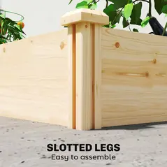 Outsunny Raised Garden Bed, Wooden Planter Box with Divider and Open Bottom for Flowers, Herbs, Vegetables, DIY Painting - 8