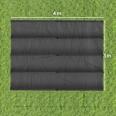 Outsunny Retractable Pergola Canopy Only, 3.92 x 3.5 m, UV30+ Replacement Canopy Cover for 4 x 3 m Pergola, Dark Grey - 3