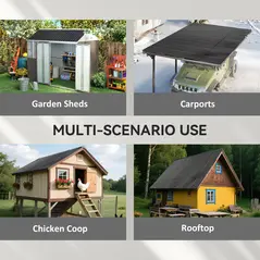 Outsunny Set of 12 Corrugated Steel Roof Sheet Panels - Black - 4