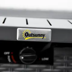 Outsunny Rattan-style Propane Gas Fire Pit Table with 40,000 BTU Burner, Square Smokeless Firepit Patio Heater with Thermocouple, Lava Rocks, Waterproof Cover, Spark Guard and Lid, Black - 9