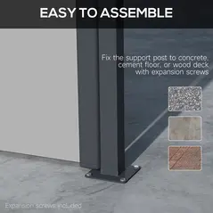 Outsunny Retractable Side Awning, Outdoor Privacy Screen for Garden, Hot Tub, Balcony, Terrace, Pool, 400 x 180cm, Light Grey - 6