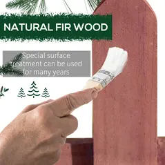 Outsunny Set of 12 Wooden 60cm Garden Fence Pieces - 4