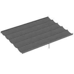 Outsunny Retractable Pergola Cover, 3.5 x 2.6 m Replacement Canopy Fabric for 4 x 3 m Frame, Roof Top Only, Light Grey - 1
