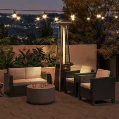 Outsunny Rattan Sofa, 2 Seater Garden Furniture with Soft Padded Cushion and Armrests, Wicker Garden Loveseat for Patio, Black - 8