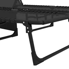 Outsunny Portable Sun Lounger Set of 2, Folding Camping Bed Cot, Reclining Lounge Chair 5-position Adjustable Backrest with Side Pocket, Pillow for Patio Garden Beach Pool, Black - 8