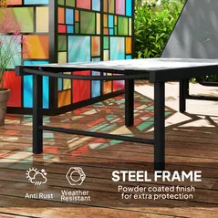 Outsunny Reclining Sun Lounger - Grey - 6